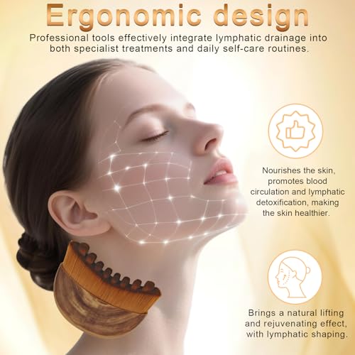 Lymphatische Gesichtsbürste,Lymphatic Contour Face Brush,Lymphdrainage Massagegerät Kinn und Kieferformung Gesichtsreinigung,Trockene Gesichtsbürste,Contour Face Brush An Die Haut Anzupassen