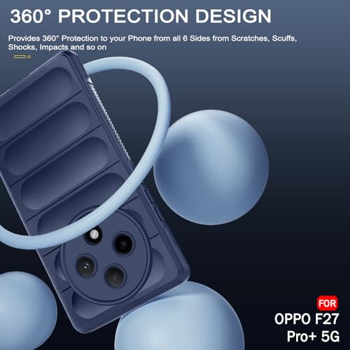 Image of TheGiftKart Liquid Silicon Back Cover Case for Oppo F27 Pro Plus 5G | Shockproof Military Grade Protection | Micro-Fibre Cloth On Inner Side | Built-in Anti-Slip Grip Back Cover Case (TPU, Blue)