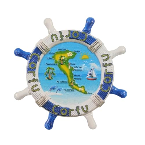 Corfu Greece 3D Fridge Magnet Souvenir Gift,Resin Handmade Corfu Refrigerator Magnet Home & Kitchen Decoration Collection