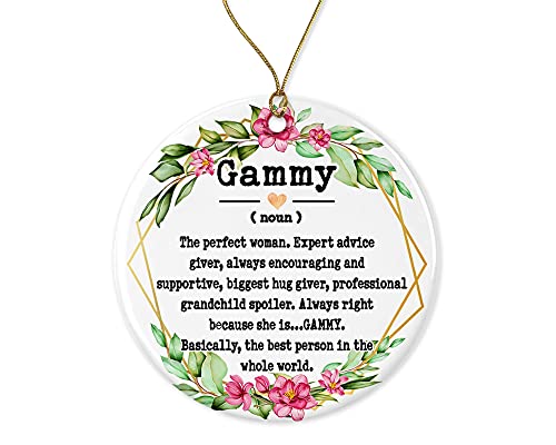 Wolfedesignpdd Gammy Noun Ornament - Christmas Ornament For Gammy - Mother's Day Ornament - Gammy Gifts - Gammy Definition - Keepsake Printed On Both Sides White #TOP6