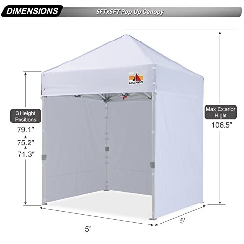 Image of ABCCANOPY Commercial Pop Up Canopy Tent with Sidewalls 5X5,White