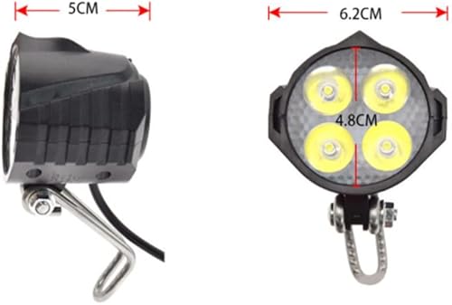 Miniatura 2 de Juego de luces delanteras y traseras, 24 V a 48 V, kit de luces de advertencia delanteras y traseras, luz trasera con interruptor para bicicleta