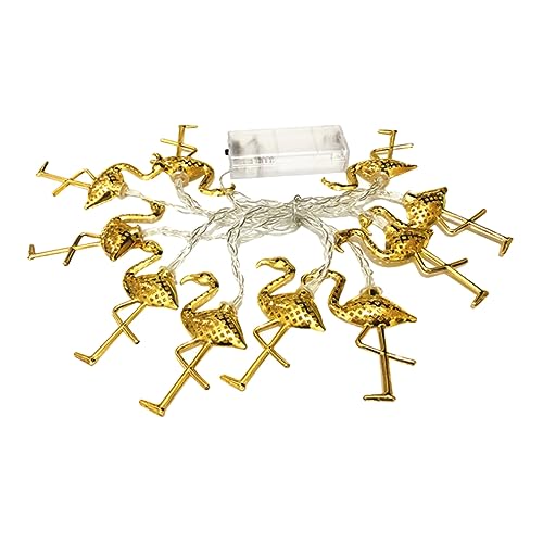 OSALADI Cadena Luces de cadena de flamenco fuerza lámpara LED de hadas batería linterna sin Kiosko led lights lamparas led decoración de luz LED decorativa planchar Golden