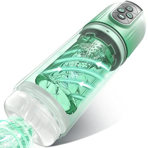 Image of jodiyece Male Masturbator Penis Pump - Male Sex Toys for Men Sex Toy Pocket Pussies 7 Thrusting Rotating Vibrating Sucking Licking Stroker Adult Toys Vacuum Pumps & Enlargers LCD APP (Blue)