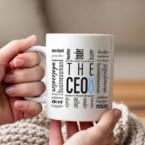 Taza de Café Estilizada THE CEO de Vidrio 11 oz Blanco miniatura 2