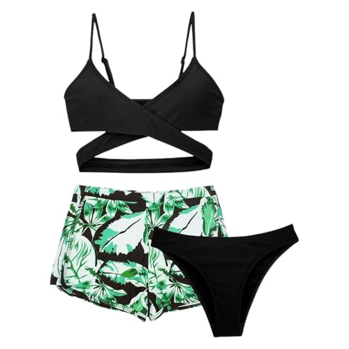 Traje de baño niña bikini conjunto niños verano traje de baño de dos piezas para niñas con estampado floral para niños de 3 a 12 años, elegante traje de baño para el verano traje de baño 10 años