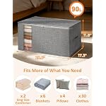 90L Structured King Size Comforter Storage Bag, 2 Pack Blanket Organizer - Image 2