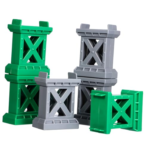 Garneck 6個 線路のおもちゃ the bridge レール 鉄道橋のサポート 線路サポート トラックブリッジサポート 橋梁支援列車 電車橋の桟橋 木製列車用橋梁サポート プラスチック