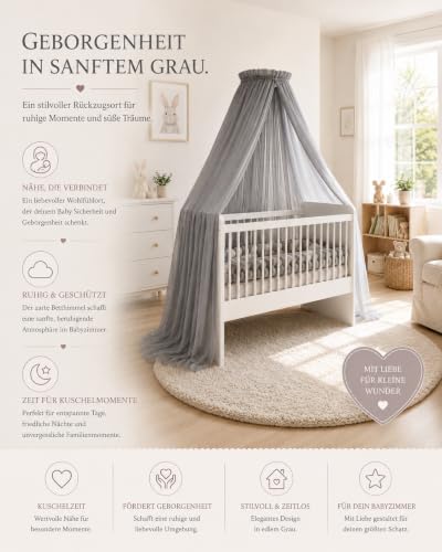 Mosquitera dosel para cuna con tul transpirable premium 3
