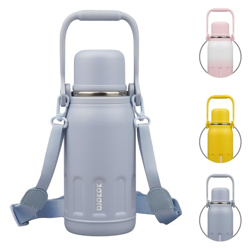 Image of BJPKPK Stainless Steel Insulated Bottle with Handle & Strap, 27oz