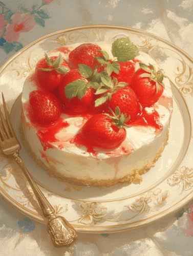Peinture au Diamant 5D Gâteau aux fraises MIRONS Broderie Diamant 40x50cm