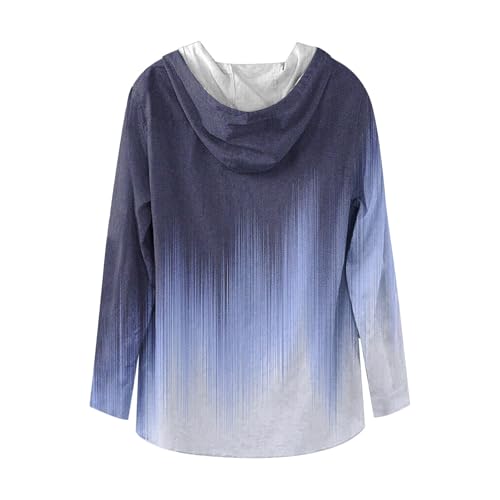 Mens Linen Long Sleeve Henley Breathable Hiking Sun Drawstring Shirt Boho Beach Hoodie3