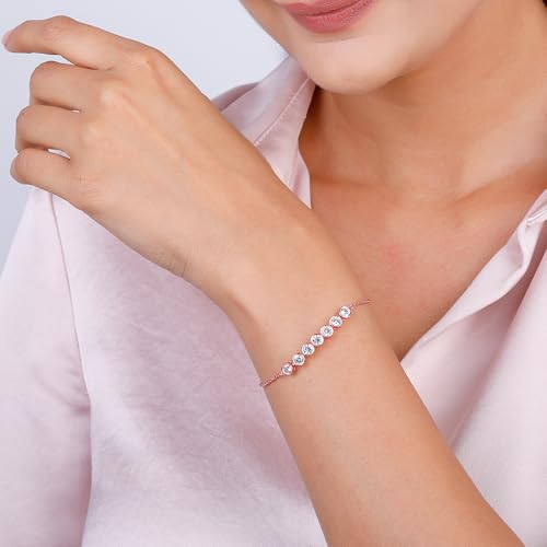 GIVA 925 Silver Rose Gold Bubble Bracelet, Adjustable | Gifts for Girlfriend, Gifts for Women & Girls| With Certificate of Authenticity and 925... - Image 3