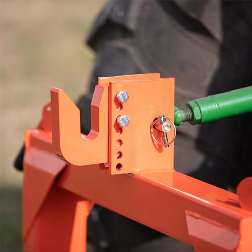 Titan Attachments 3 Point Quick Hitch Adaption to Category 1 Tractors, 3000 LB Lifting Capacity, 27.5\" Between Lower Arms, 14.5\" ~17.5\" Level Adjustment, Orange Finish