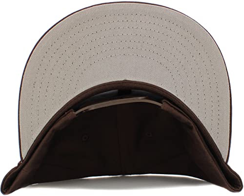 Image of KBETHOS Classic Snapback Hat Blank Cap Underbrim Cotton Wool Blend Flat Visor Adjustable Unisex