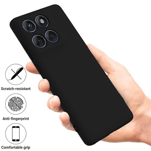 Image of FIRST MART Matte Silicone Back Cover for Motorola Edge 60 Pro - Black