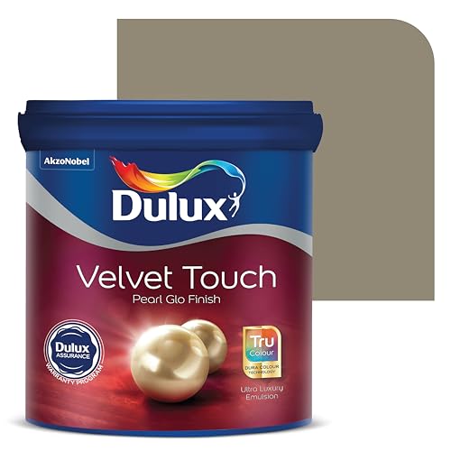 Image of Dulux Velvet Touch Pearl GLO Interior Emulsion Paint (1L, Urban Earth) - Luxurious soft-sheen wall paint, highly durable, washable, rich, intense colors, with 6-year warranty