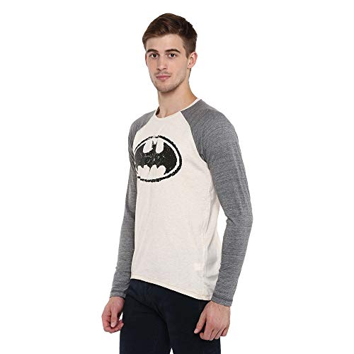 Image of Free Authority Batman Printed Regular Fit Grey Cotton Men's T-Shirt