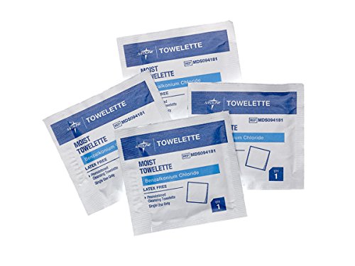 Medline Alcohol-Free Moist Towelettes Individually Wrapped Perfect for Travel and On-the-Go Pack of 100