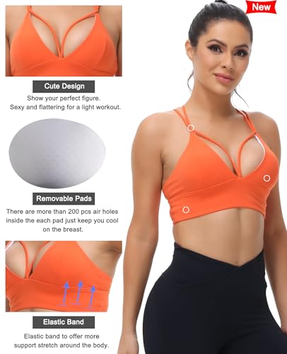 Image of MotoRun Bralettes for Women, Strappy Sports Bra Push up Bralette Sexy Bras Rave Top