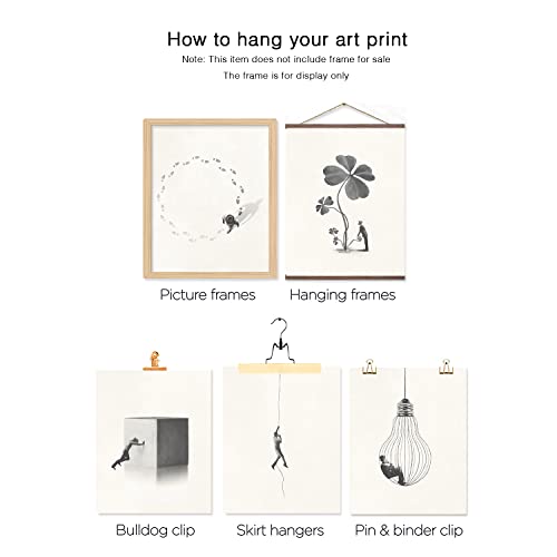 Yixihompt Surreal Abstract Poster, Modern Surrealism Wall Art Minimal Canvas Print Creative Man Artwork Depth Artistic Pictures Home Office Decor Unframed (Minimal Surreal, 8"X10" Unframed) #TOP2