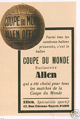 BALON OFICIAL FUTBOL DEL MUNDIAL DE FRANCIA 1938. MODELO ALLEN.