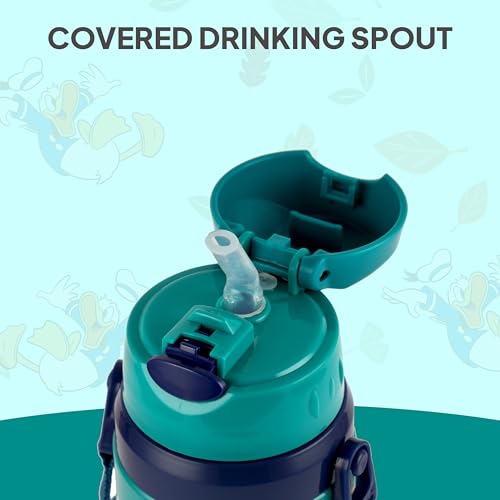 Image of CELLO Kidzbee Autumn 400 Pluto Design Insulated Kids Sipper Water Bottle 400 ml | Food Grade, 3D Touch & Feel Design, BPA Free, Leakproof Easy Press Open Flip Top Cap Insulated Kids Water Bottle