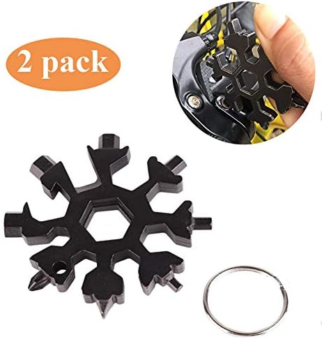 GOBEAUTY Stainless Steel Snowflake Multi-Tool, 18-in-1 Multi-Tool Card as Portable Keychain Screwdriver Bottle Opener Tool for Military Enthusiasts,Outdoor EDC Tools,2 Pack