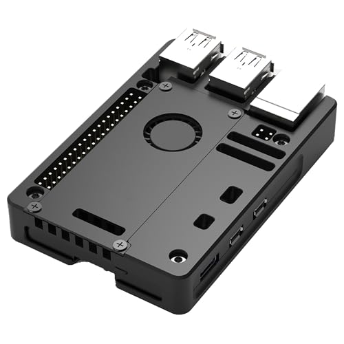 Boîtier CNC Raspberry Pi 5 en alliage d'aluminium haut de gamme et ventilateur actif