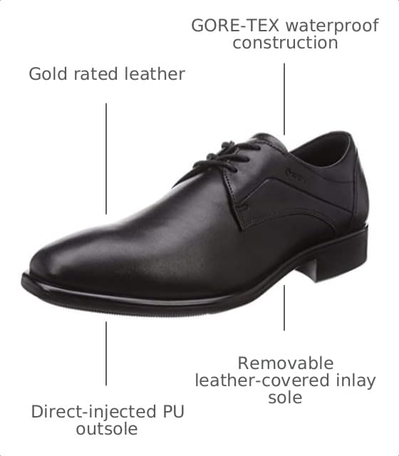 Image of ECCO Mens Citytray Gore-tex Plain Toe Tie