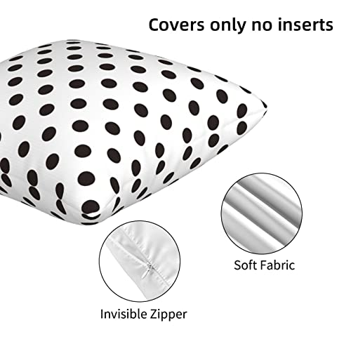 Pillow Covers Black And White Polka Dot 16X16 Inch Throw Pillowcase Square Cushion Cases, Set Of 2 #TOP5