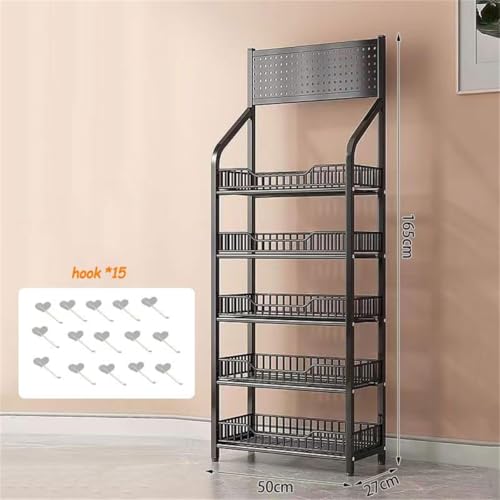 Support de rangement à 5 niveaux en acier robuste avec roues amovibles