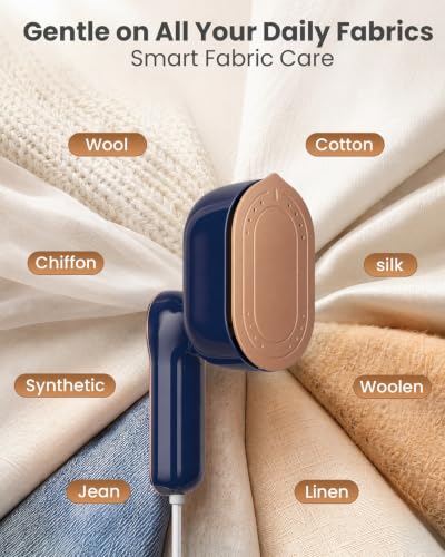 Image of Steamer for Clothes, Handheld Portable Iron Steamer, 2-in-1 Dry & Steam, 180 Rotatable Handle, 20s Fast Heat-Up, 970W Travel Steamer for Home & Travel, 120V Only