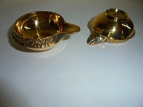 Miniatura 2 de Par de lámparas de aceite de diseño de latón Diyas Kuber Hindú Puja Iluminación religiosa