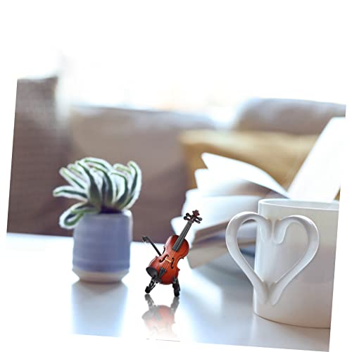 SUPVOX 1 Conjunto De Enfeites De Violino Para Crianças Decoração Em Miniatura Decoração De Madeira V