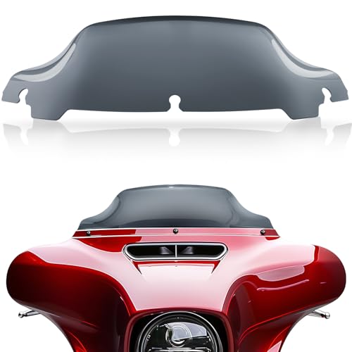 Image of JMTBNO Smoke 7 inch Wave Windshield Windscreen Compatible for 2014-2024 Harley Davidson Touring Street Glide /Electra Glide /Ultra Limited /Tri Glide FLHT FLHX FLHXS FLHTK