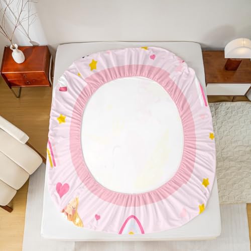 Drap-housse licorne rose lit double avec 2 taies d'oreiller pour chambre enfant - 5