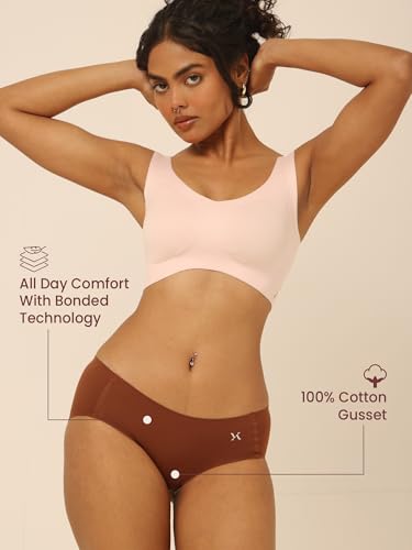 Image of Krvvy Breeze Hipster Underwear for Women | Seamless Mid Waist Panties with Super Stretchable Fabric | Odourless Ventilation | InvisiSoft Edges