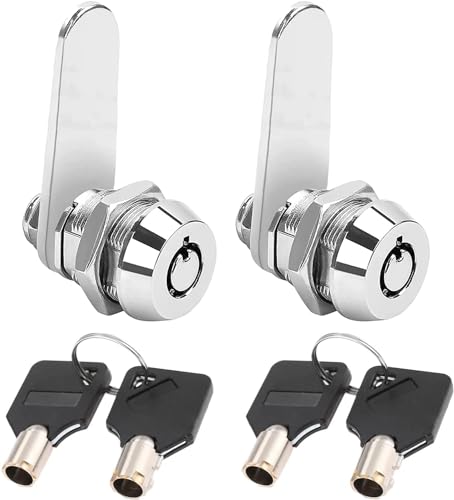 Litensh 2 Pièces 16mm serrure à came tubulaire à filetage, serrure à cylindre verrou de serrures pour barillet boîte aux lettres pour porte tiroir...