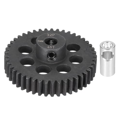 QUARKZMAN Stahl 32P Zahnradsatz Mit Zahnradadapter 45T 5mm Welle Motorzahnräder Für RC Fahrzeuge Truck Drift Auto Teil Schwarz