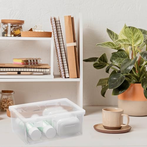 LdawyDE Karteikarten Box Groß, 2 Stück Karteikasten,15,8 x 11,8 x 7,2 cm Karteikartenbox mit Deckel, Vokabelbox für bis zu 500 Karten für Karteikasten, Lernkarten, Visitenkarten