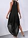 Verdusa Women's Fall Formal Wedding Guest Dress Halter Flowy Sleeveless Asymmetrical Boho Maxi Dress Black Large