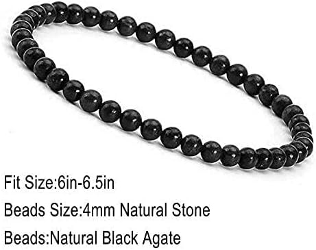 Vista 5 de KIKILA - Pulsera de piedras preciosas naturales con cuentas de 532 de pulgada, para parejas