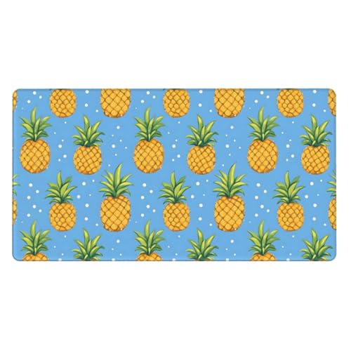 Grand tapis de souris de jeu ananas bleu ciel pour clavier PC et ordinateur portable de bureau