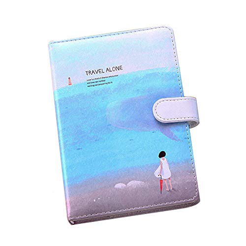 Livre d'écriture bleu océan en cuir PU, cadeau idéal 5.8 inch