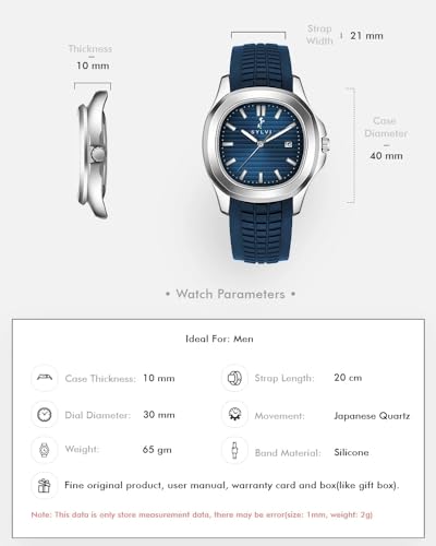 Image of Sylvi Urbanic Men's Analog Watch with Date Display, Silicone Strap, Water Resistant