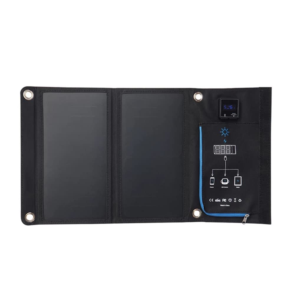Solar Charger 15W Portable USB 5V 2.5A Output Outdoor Foldable Solar Panel Camping Travel for Smartphone, Tablet, Camera, Fan, Light, Power Bank