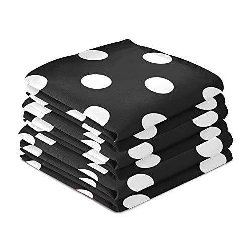Susiyo G265522767P598C638S1305 Kitchen Dish Towels, Black And White Polka Dot Kitchen Towels Set Of 4 Super Soft Absorbent Dish Towels Set Microfiber Polyester Kitchen Dish Cloths Decorative Tea Towels thumb #6