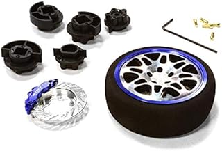 Integy RC Model C26403BLACKBLUE Dual 8 Spoke Steering Wheel Set for Most HPI, Futaba, Airtronics, Hitec & KO