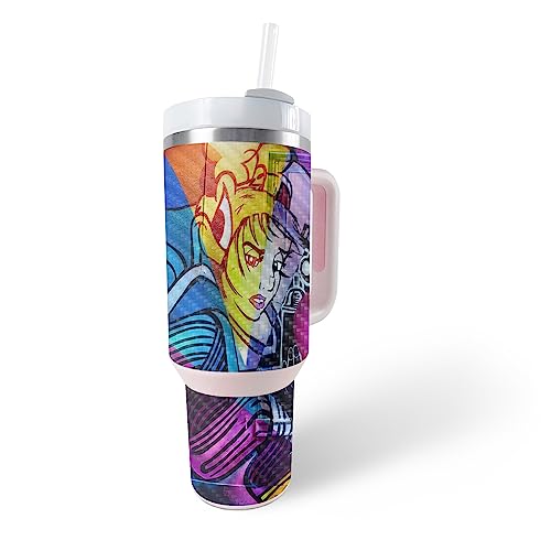 Image of MightySkins Carbon Fiber Skin Compatible with Stanley The Quencher H2.0 FlowState 40 Oz Tumbler - Midnight Mischief | Protective, Durable Textured Carbon Fiber Finish | Easy to Apply